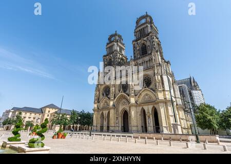 Exterior view of the Sainte-Croix Cathedral of Orléans, a Gothic-style Roman Catholic cathedral located in Orléans, France Stock Photo