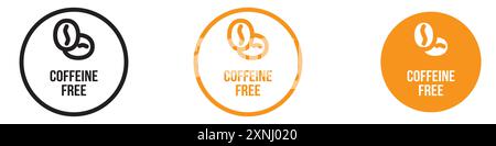coffeine free icon web design logo set collection in flat vector Stock Vector