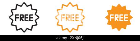 Free label icon web design logo set collection in flat vector Stock Vector