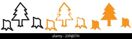 Destruction of forests icon web design logo set collection in flat vector Stock Vector