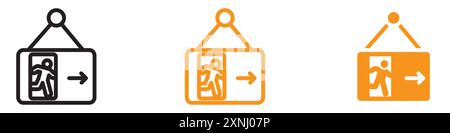 Emergency exit icon web design logo set collection in flat vector Stock Vector