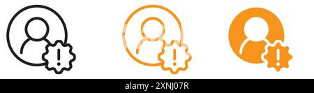 Fake account icon web design logo set collection in flat vector Stock Vector