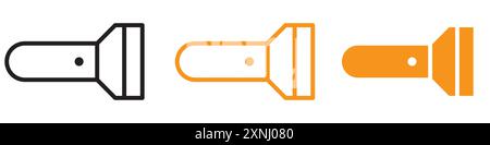Flashlight icon web design logo set collection in flat vector Stock Vector