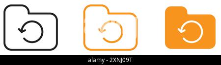Folder sync icon web design logo set collection in flat vector Stock Vector