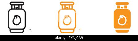 Gas tank icon web design logo set collection in flat vector Stock Vector
