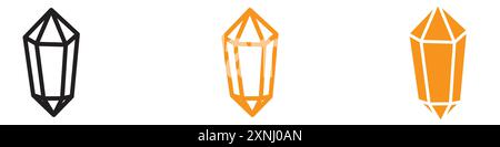 crystal prism icon web design logo set collection in flat vector Stock Vector