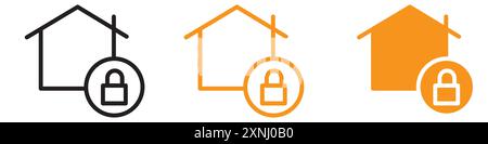 Home security icon web design logo set collection in flat vector Stock Vector