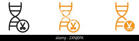 genome editing icon web design logo set collection in flat vector Stock Vector