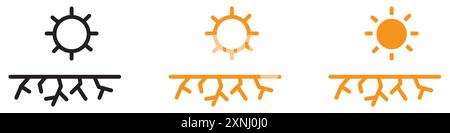Drought icon web design logo set collection in flat vector Stock Vector