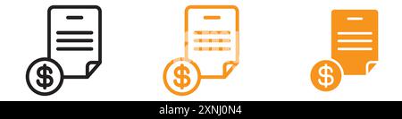 Invoice icon web design logo set collection in flat vector Stock Vector