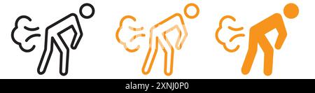 Farting icon web design logo set collection in flat vector Stock Vector
