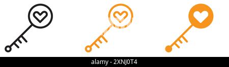 Magic Key icon web design logo set collection in flat vector Stock Vector