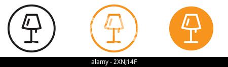 Night Bedside Lamp icon web design logo set collection in flat vector Stock Vector