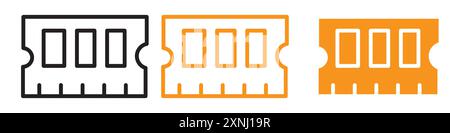 memory, ram icon web design logo set collection in flat vector Stock Vector