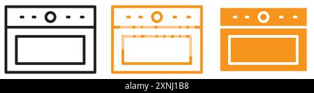 Oven icon web design logo set collection in flat vector Stock Vector