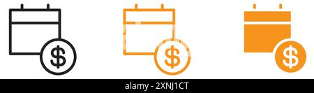 Payday icon web design logo set collection in flat vector Stock Vector