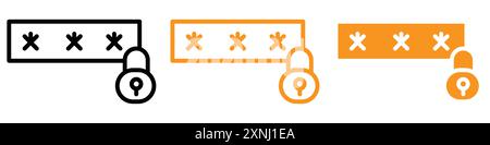 Password security icon web design logo set collection in flat vector Stock Vector