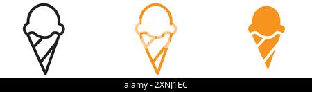 ice cream cone icon web design logo set collection in flat vector Stock Vector