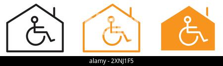 Retirement home icon web design logo set collection in flat vector Stock Vector