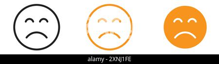 Regret expression icon web design logo set collection in flat vector Stock Vector