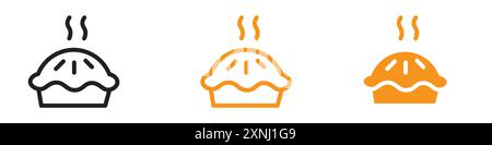 Pie icon web design logo set collection in flat vector Stock Vector