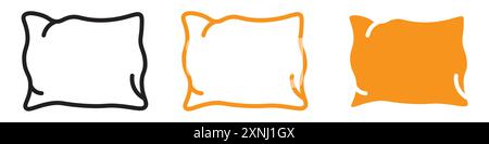 Pillow icon web design logo set collection in flat vector Stock Vector
