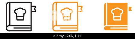 recipe book icon web design logo set collection in flat vector Stock Vector
