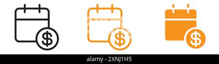 salary payday icon web design logo set collection in flat vector Stock Vector