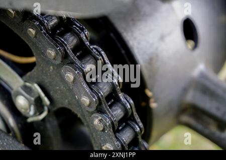 Bike chain close up view Stock Photo