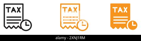 Tax reminder icon web design logo set collection in flat vector Stock Vector