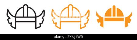 valkyrie icon web design logo set collection in flat vector Stock Vector
