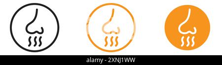 Nose with smoke icon web design logo set collection in flat vector Stock Vector