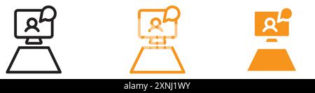 Video conference icon web design logo set collection in flat vector Stock Vector