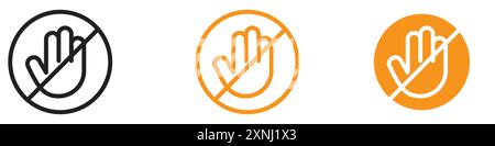 Stop violence icon web design logo set collection in flat vector Stock Vector