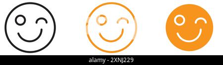 Winking eye icon web design logo set collection in flat vector Stock Vector