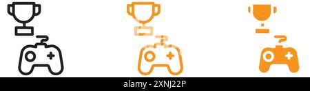 Video game contest icon web design logo set collection in flat vector Stock Vector