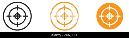 Target, aim, focus icon web design logo set collection in flat vector Stock Vector