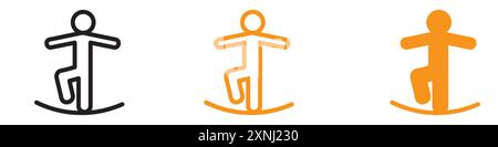 Tightrope walker icon web design logo set collection in flat vector Stock Vector