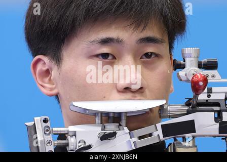 Chateauroux, France. 1st Aug, 2024. Liu Yukun of China reacts during ...