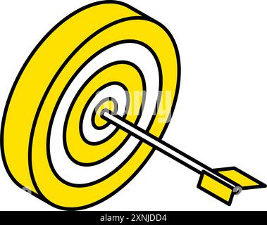 Arrows that hit the target, business icons for target, goal attainment, and goal, isometric illustrations, Vector Illustration Stock Vector