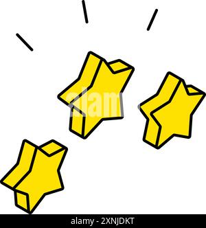 Star decoration, business icons for target, goal attainment, and goal, isometric illustrations, Vector Illustration Stock Vector