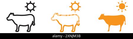 Animal husbandry icon web design logo set collection in vector Stock Vector