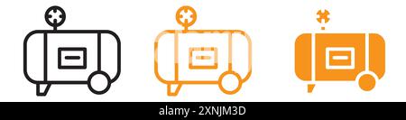 Air compressor pump icon web design logo set collection in vector Stock Vector
