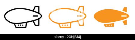 Airship icon web design logo set collection in vector Stock Vector