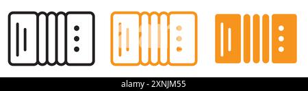 Accordion icon web design logo set collection in vector Stock Vector