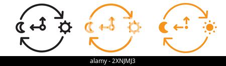 Circadian rhythms icon web design logo set collection in vector Stock Vector