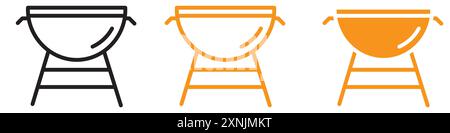 brazier icon web design logo set collection in vector Stock Vector