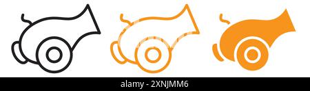 Cannon icon web design logo set collection in vector Stock Vector