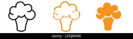 broccoli icon web design logo set collection in vector Stock Vector
