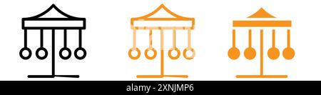 Carousel icon web design logo set collection in vector Stock Vector